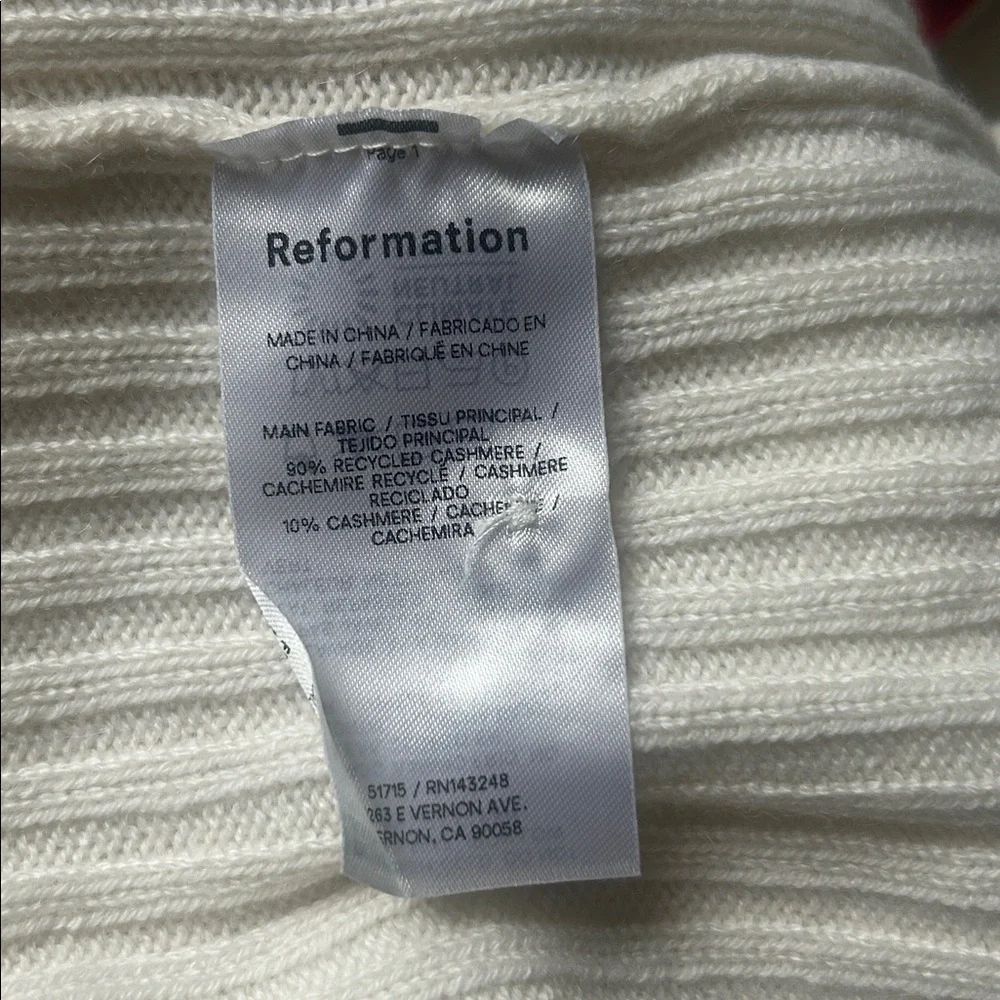 Reformation Fantino Cashmere Collared Cardigan Gossamer - Picture 9 of 10